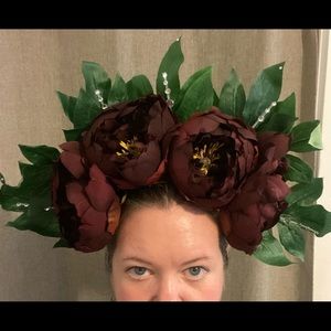 Beautiful red flower crown, halloween, day of the dead